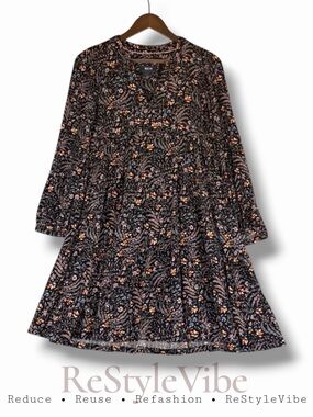 MAEVE ANTHROPOLOGIE Women’s Size XS Dress Floral Long Sleeve V-Neckline Boho